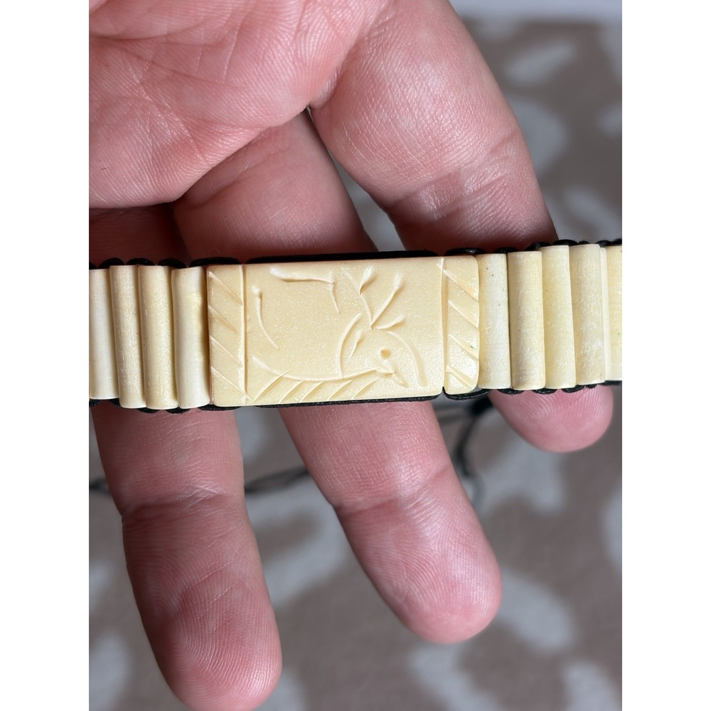 NATIVE AMERICAN Styled BONE AND LEATHER CHOKER Male Or Female